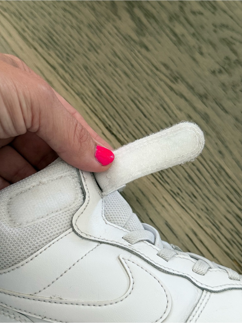 Nike Kids White High-Top Sneakers with Strap - Picture 4 of 4